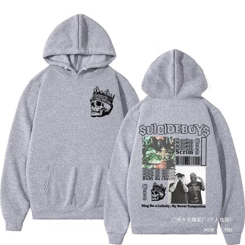 Vintage Suicideboys G59 Hoodie I Want To Die in New Orleans Fabric Street Fashion Hoodie Casual Street Roller Running Sweatshirt - ClothesComing