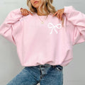 Coquette Bow Sweatshirt - Pink Ribbon Crewneck - ClothesComing