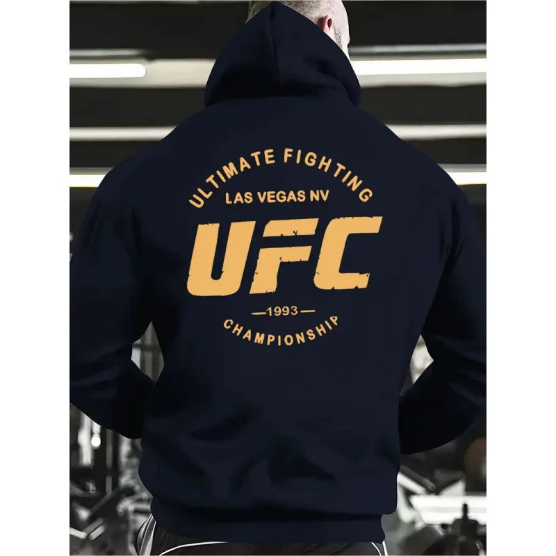 UFC Print Hoodie - Retro Casual Streetwear Sweatshirt - ClothesComing
