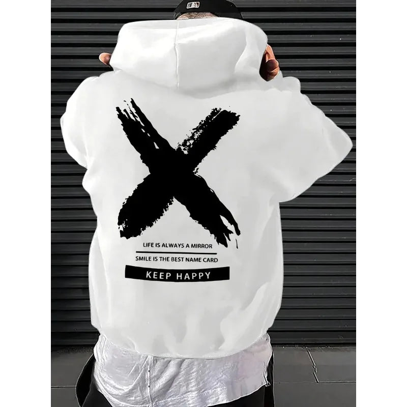 Men's hip-hop hooded sweatshirt font design printed hooded sweatshirt high-quality casual sweatshirt - ClothesComing